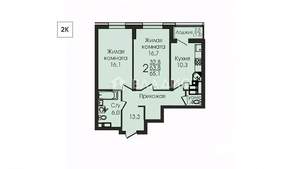 2-к квартира, вторичка, 65м2, 23/25 этаж