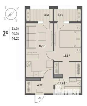 1-к квартира, вторичка, 44м2, 5/18 этаж