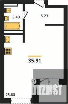 Студия квартира, вторичка, 36м2, 12/28 этаж