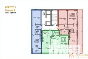 1-к квартира, вторичка, 54м2, 6/9 этаж