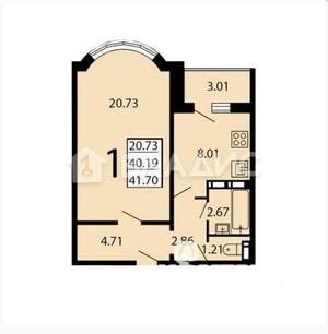 1-к квартира, вторичка, 40м2, 3/10 этаж