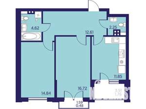 2-к квартира, вторичка, 65м2, 3/18 этаж