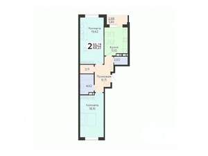 2-к квартира, вторичка, 68м2, 4/18 этаж