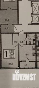 1-к квартира, вторичка, 43м2, 5/18 этаж