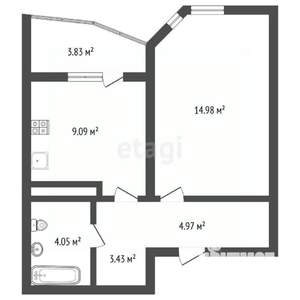 1-к квартира, вторичка, 37м2, 5/17 этаж