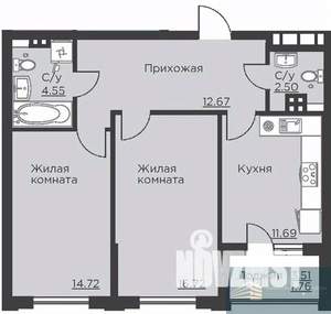 2-к квартира, вторичка, 65м2, 4/18 этаж