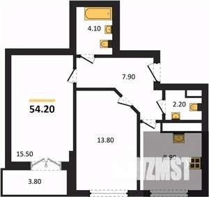 2-к квартира, вторичка, 54м2, 14/25 этаж