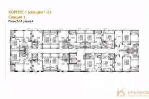 2-к квартира, вторичка, 50м2, 6/11 этаж