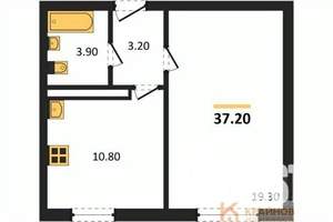 1-к квартира, вторичка, 37м2, 1/17 этаж