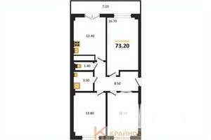 3-к квартира, вторичка, 73м2, 13/15 этаж