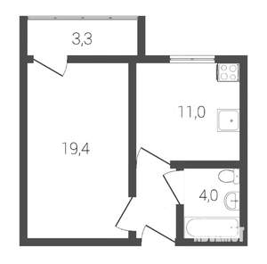 1-к квартира, вторичка, 37м2, 8/17 этаж