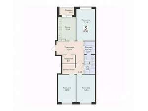 3-к квартира, вторичка, 91м2, 3/14 этаж