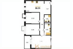 3-к квартира, вторичка, 87м2, 8/21 этаж