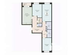 3-к квартира, вторичка, 104м2, 14/24 этаж