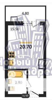Студия квартира, вторичка, 21м2, 7/17 этаж