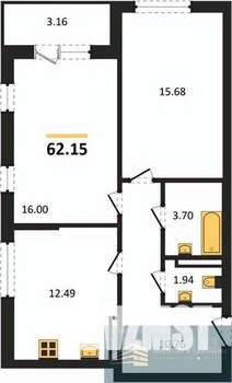 2-к квартира, вторичка, 62м2, 8/24 этаж