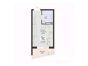 Студия квартира, строящийся дом, 19м2, 2/13 этаж