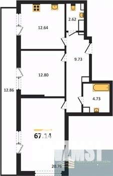 2-к квартира, вторичка, 67м2, 5/23 этаж