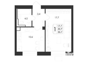 1-к квартира, вторичка, 36м2, 2/19 этаж