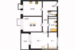 2-к квартира, вторичка, 62м2, 14/21 этаж