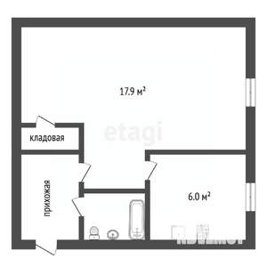 1-к квартира, вторичка, 30м2, 5/5 этаж