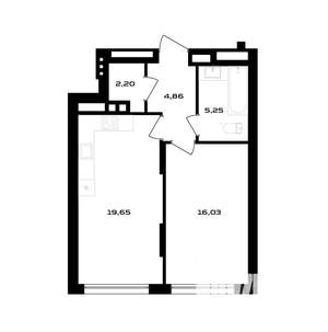 1-к квартира, вторичка, 48м2, 3/4 этаж