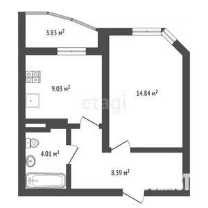 1-к квартира, вторичка, 38м2, 17/17 этаж