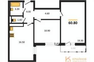 2-к квартира, вторичка, 61м2, 4/17 этаж