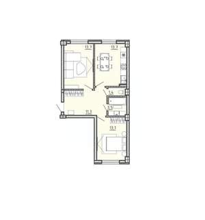 2-к квартира, вторичка, 57м2, 11/15 этаж