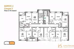 2-к квартира, сданный дом, 59м2, 6/10 этаж