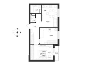 3-к квартира, вторичка, 65м2, 16/17 этаж