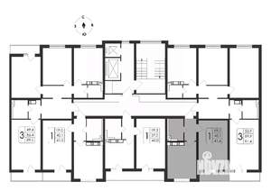1-к квартира, вторичка, 42м2, 3/17 этаж