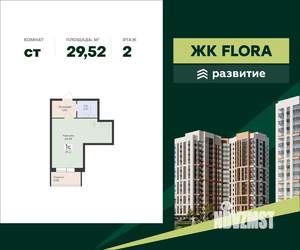 Студия квартира, вторичка, 30м2, 2/17 этаж