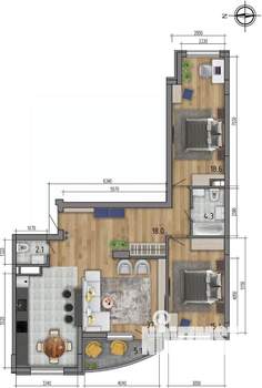 3-к квартира, строящийся дом, 98м2, 15/18 этаж
