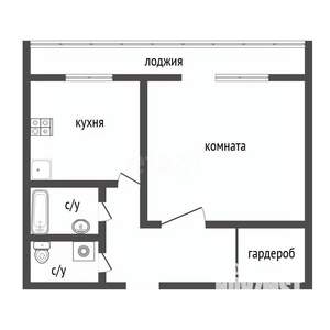 1-к квартира, вторичка, 43м2, 6/17 этаж