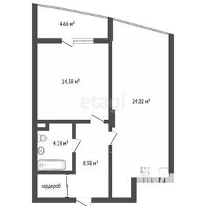 2-к квартира, вторичка, 53м2, 25/30 этаж