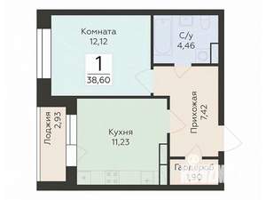 1-к квартира, вторичка, 39м2, 14/24 этаж