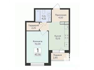 1-к квартира, вторичка, 41м2, 4/14 этаж