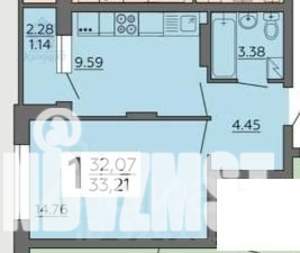 1-к квартира, вторичка, 32м2, 12/24 этаж