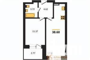 1-к квартира, вторичка, 39м2, 9/28 этаж