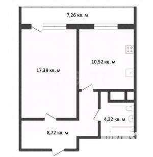 1-к квартира, вторичка, 41м2, 4/25 этаж