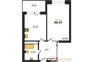 1-к квартира, вторичка, 40м2, 5/17 этаж