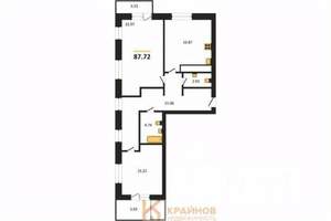 2-к квартира, вторичка, 88м2, 5/9 этаж