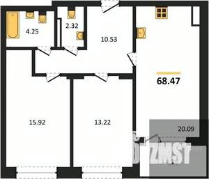 2-к квартира, вторичка, 68м2, 12/18 этаж