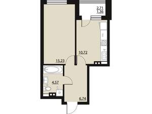 1-к квартира, вторичка, 39м2, 3/23 этаж