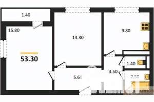 2-к квартира, вторичка, 53м2, 10/17 этаж