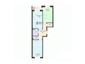 2-к квартира, вторичка, 67м2, 4/18 этаж