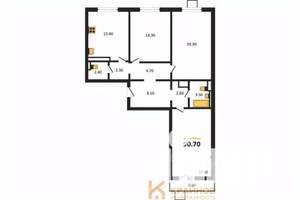 3-к квартира, вторичка, 91м2, 15/17 этаж
