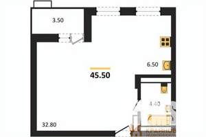 Студия квартира, вторичка, 46м2, 9/15 этаж