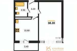 1-к квартира, вторичка, 38м2, 8/17 этаж